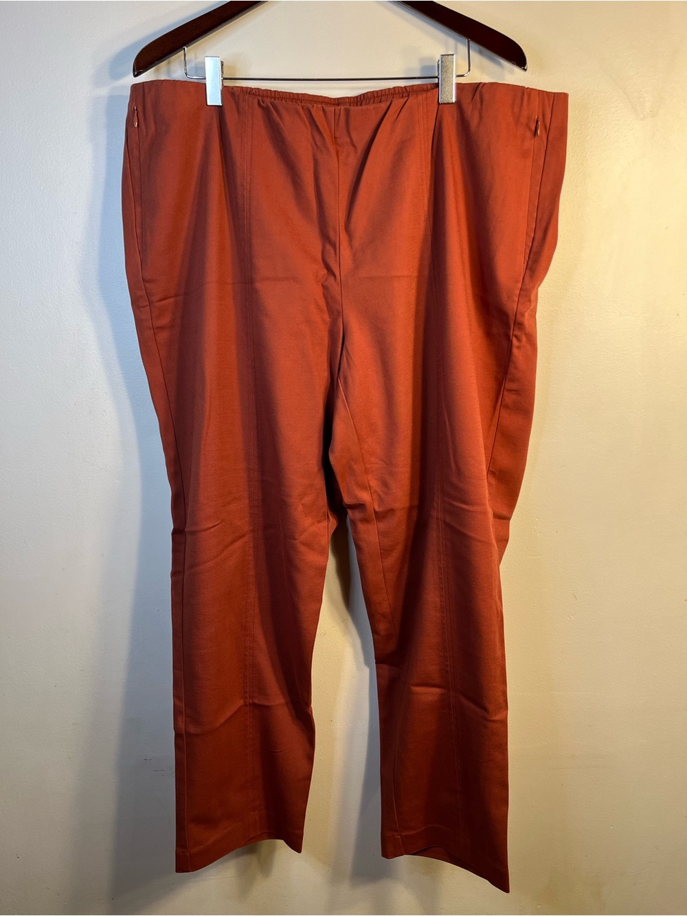 J. Jill Essential Cotton Stretch Pants 20W Terra Cotta Elastic Waist Pull On